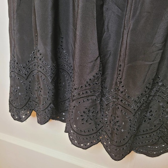Joie Marciel B Silk Eyelet Dress Black Keyhole - Picture 5 of 7